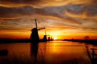 Kinderdijk bij zonsopkomst
