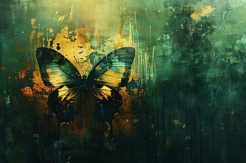 Abstracte kleurrijke vlinder op dynamische achtergrond