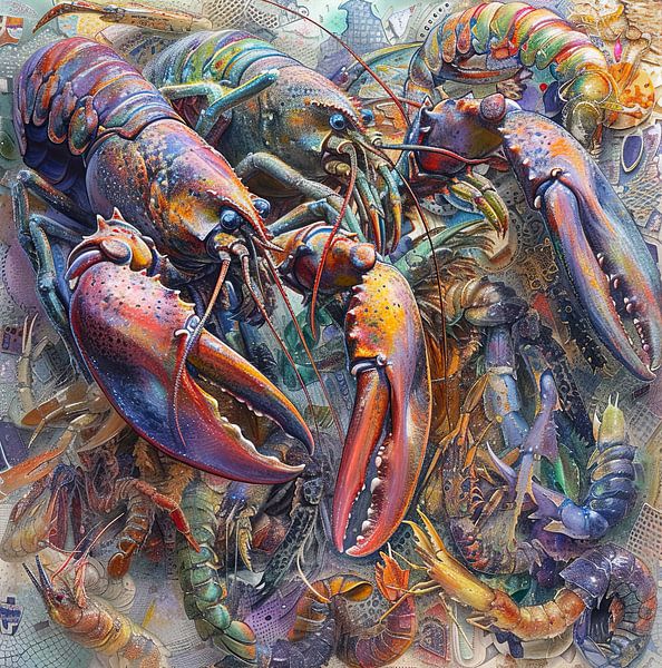 Kreeften Kunst | Ocean Wealth Wonders van Blikvanger Schilderijen