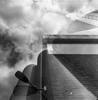 Analogue photo of storage silos in flour mill Wormerveer.