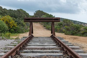 puffer am ende der eisenbahnstrecke in sardinien in der nähe von golfo arancini in italien von ChrisWillemsen