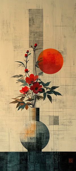 Japandi Blumenstillleben von Kunst Laune