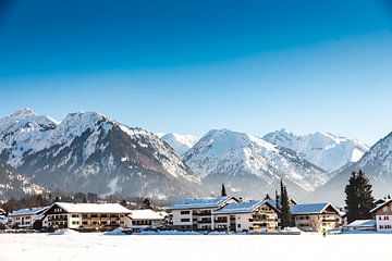 Winter in Oberstdorf with Allgäu Alps in Germany by Dieter Walther