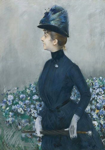 Paul César Helleu - Die Frau mit Blumen (Porträt von Mathilde See)