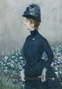 Paul César Helleu - De vrouw met de bloemen (Portret van Mathilde See) van Peter Balan thumbnail