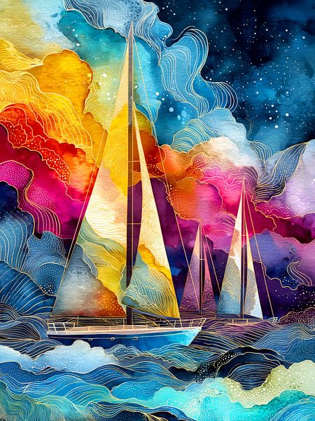 Boats nautical art by JBJart Justyna Jaszke