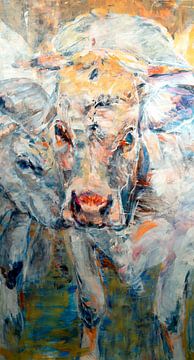 Cow with calf by Liesbeth Serlie