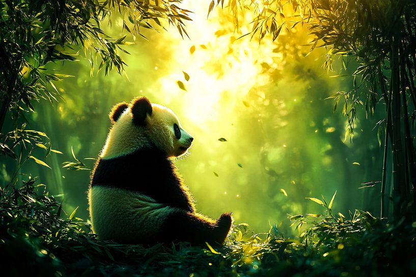 Panda im erholsamen Bambuswald von Art & Soul Creations