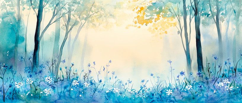 Enchanting forest landscape in the fog by Poster Art Shop