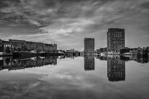 Coolhaven Rotterdam in zwartwit