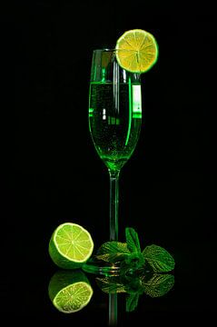 Green cocktail with lime by Alvadela Design & Photography