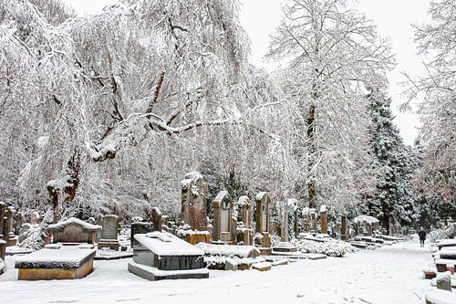 Kerkhof in de sneeuw