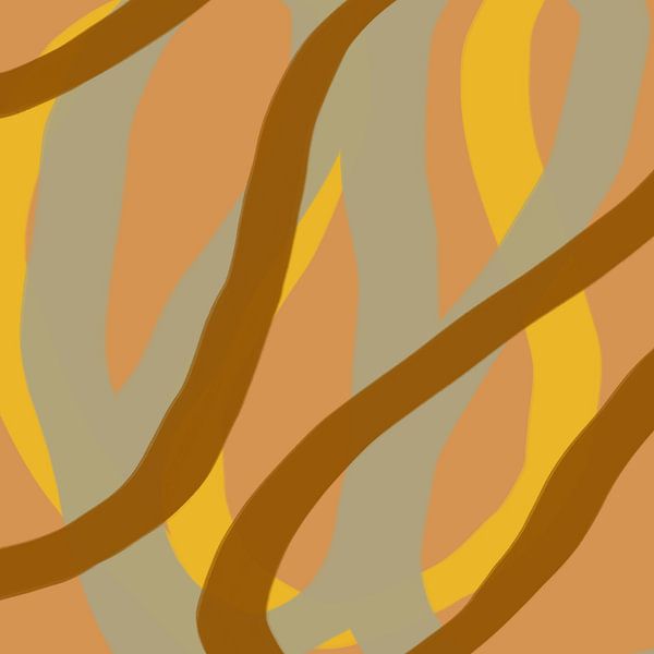 Lignes abstraites modernes, colorées et ludiques, en jaune et vert par Dina Dankers