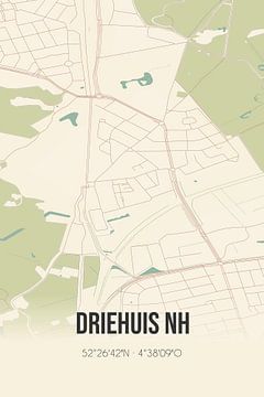 Vintage landkaart van Driehuis NH (Noord-Holland) van Rezona