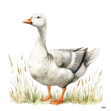abstract farm goose by Gelissen Artworks