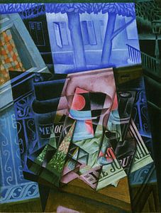 Juan Gris, Stilleben vor einem offenen Fenster auf dem Place Ravignan - 1915