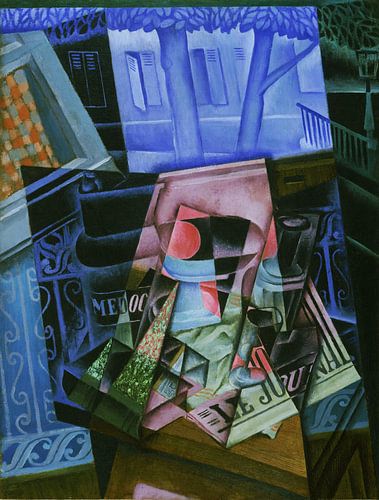 Juan Gris, Stilleven voor een open raam op Place Ravignan - 1915