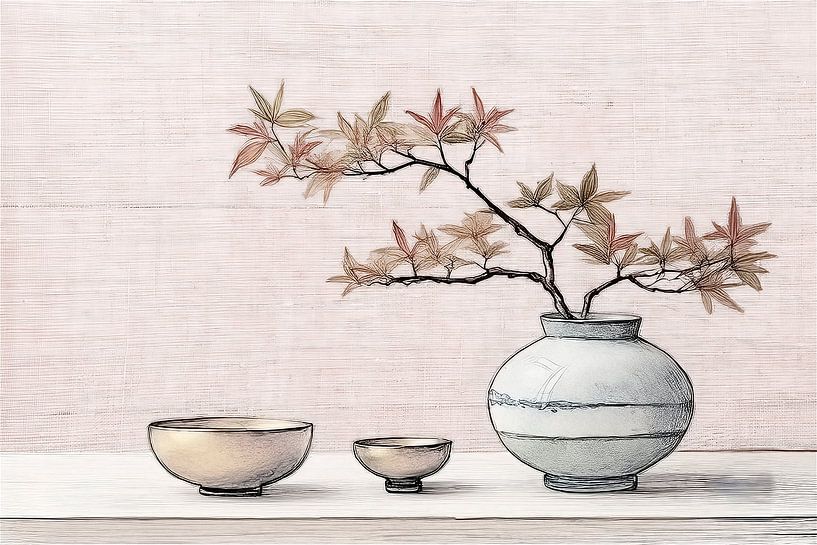 Japandi Art Stillleben - Gelassenheit von Studio Pieternel