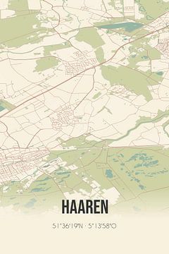Vintage landkaart van Haaren (Noord-Brabant) van MijnStadsPoster