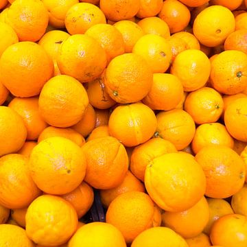 sinaasappels, oranje, markt, fruit, groente van Leo van Maanen