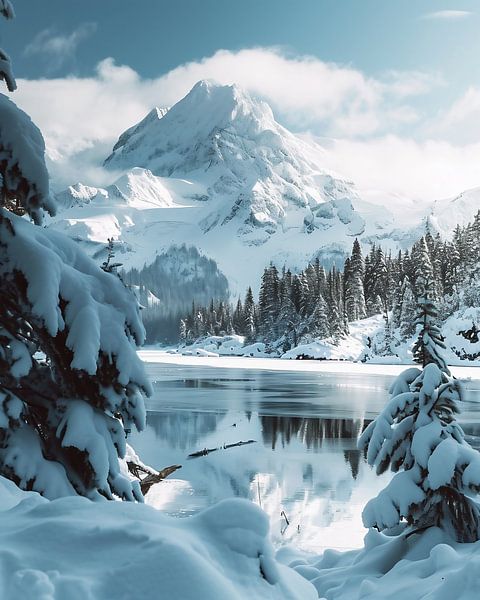 Mountain landscape in winter by fernlichtsicht