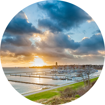 Zonsondergang vanaf de Dellewal bij West Terschelling