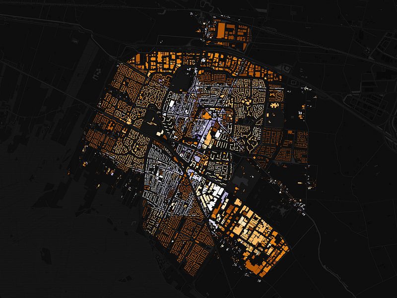 Kaart van Veenendaal abstract van Maps Are Art