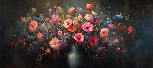 Midnight Floral Radiance van Kunst Kriebels