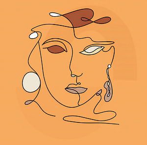Line-art face van Gisela- Art for You