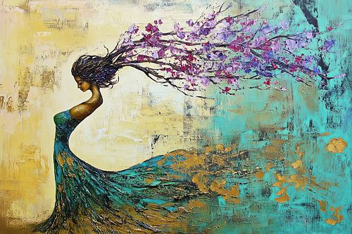 spiritueel schilderij met bomen