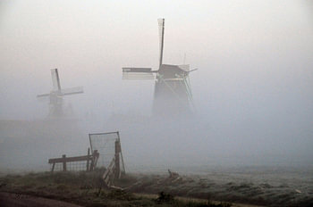 Molens in de mist 