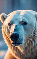 White bear in forest