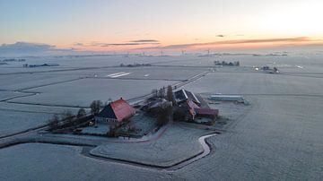 Winter sunrise over Friesland by Ewold Kooistra