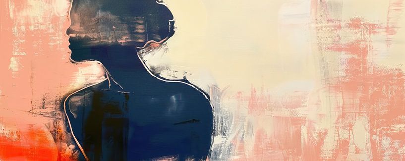 Frau Kunst | Frau Silhouette von Blickfänger Gemälde