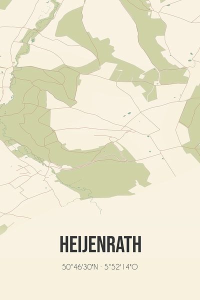 Vieille carte de Heijenrath (Limbourg) par Affiches de lieux