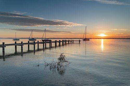 Lever de soleil sur le lac de Chiem