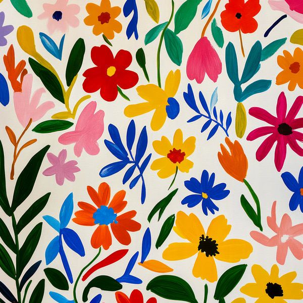 Kleurrijk Matisse bloempatroon van Floral Abstractions
