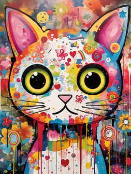 Flower cat | pop art for the children's room by Frank Daske | Foto & Design
