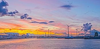 Sonnenuntergang Hafenhaus Antwerpen
