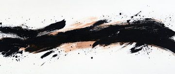 Dynamic brushstroke in black and beige by Poster Art Shop