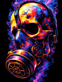 Masque de crâne lumineux « Neon Smoke Burst » sur Ramy Salah Hefny