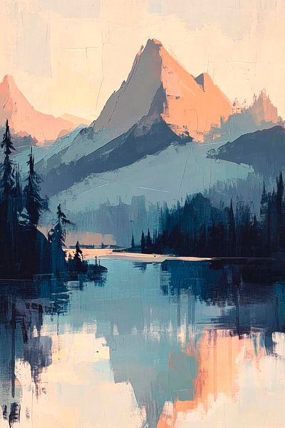 Paysage de lac de montagne par Poster Art Shop