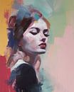 Modern, kleurrijk portret van Carla Van Iersel thumbnail