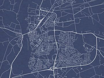 Kaart van Zutphen in Royaal Blauw van Map Art Studio