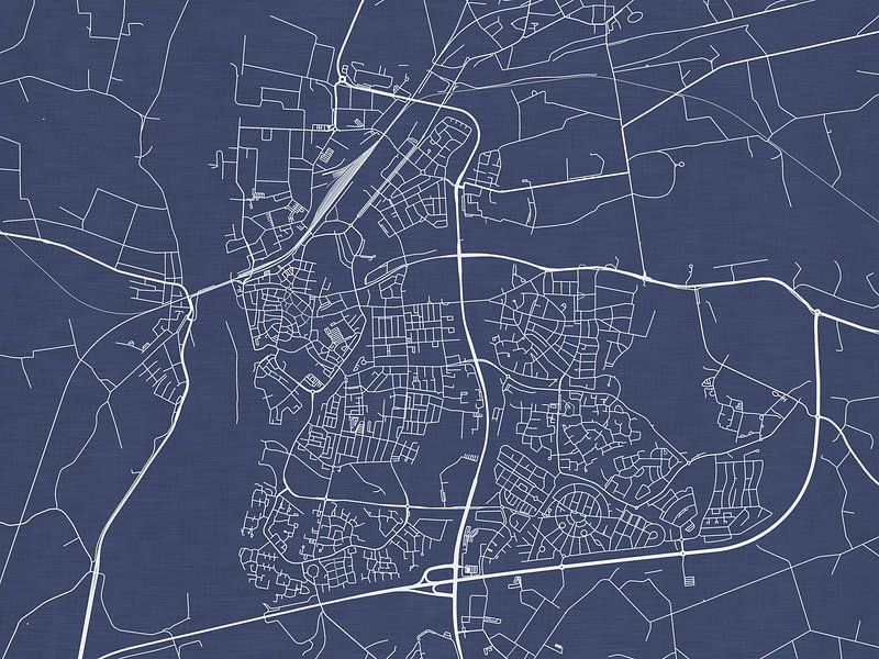 Kaart van Zutphen in Royaal Blauw van De Kaartenwinkel