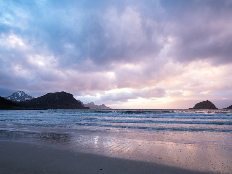 Sunset on Vik Strand, Lofoten Islands by Patricia Holthof