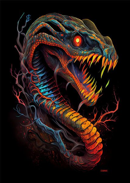 Snake Monster Cave par WpapArtist WPAP Artist