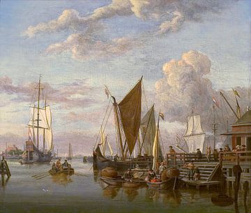 Gezicht op het IJ bij Amsterdam, Abraham Storck