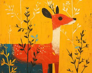 Peinture cerf | Bois silencieux Echo