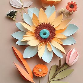 Paper Flowers Still Life II by Arjen Roos